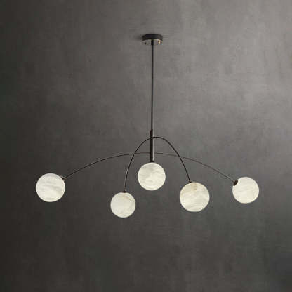 Nordic Postmodern Alabaster Arc Chandelier chandeliers for dining room,chandeliers for stairways,chandeliers for foyer,chandeliers for bedrooms,chandeliers for kitchen,chandeliers for living room Kevinstudiolives Black