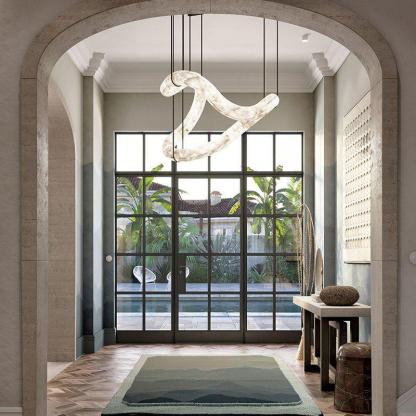 Oslo Infinity Symmetrical Entryway Alabaster Pendant Light-winglightingus