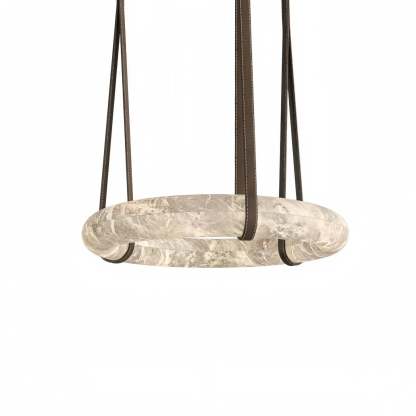 Oslo L1P Pendant Alabaster Chandelier, Halo Ring Chandelier With canopy Over Dining Table-Chandelier-19.7" D Single Ring-winglightingus