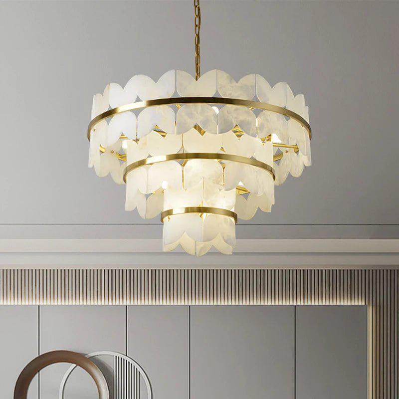 Patanga Alabaster Chandelier Light-23.6" x 14.2" / 60 x 36cm-winglightingus