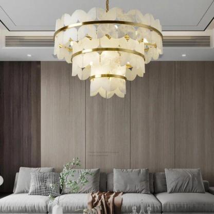 Patanga Alabaster Chandelier Light-31.5" x 19.7" / 80 x 50cm-winglightingus