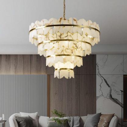 Patanga Alabaster Chandelier Light-39.4" x 27.6" / 100 x 70cm-winglightingus