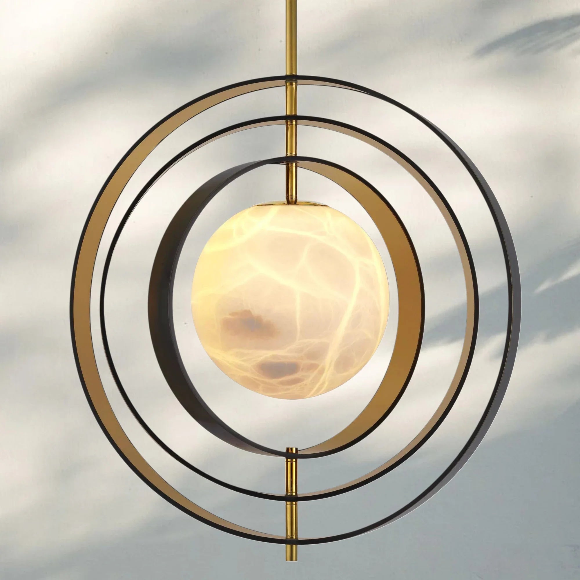 Pearl Alabaster Modern Round Chandelier-winglightingus