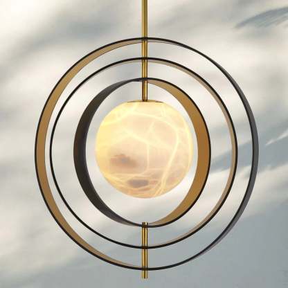 Pearl Alabaster Modern Round Chandelier-winglightingus