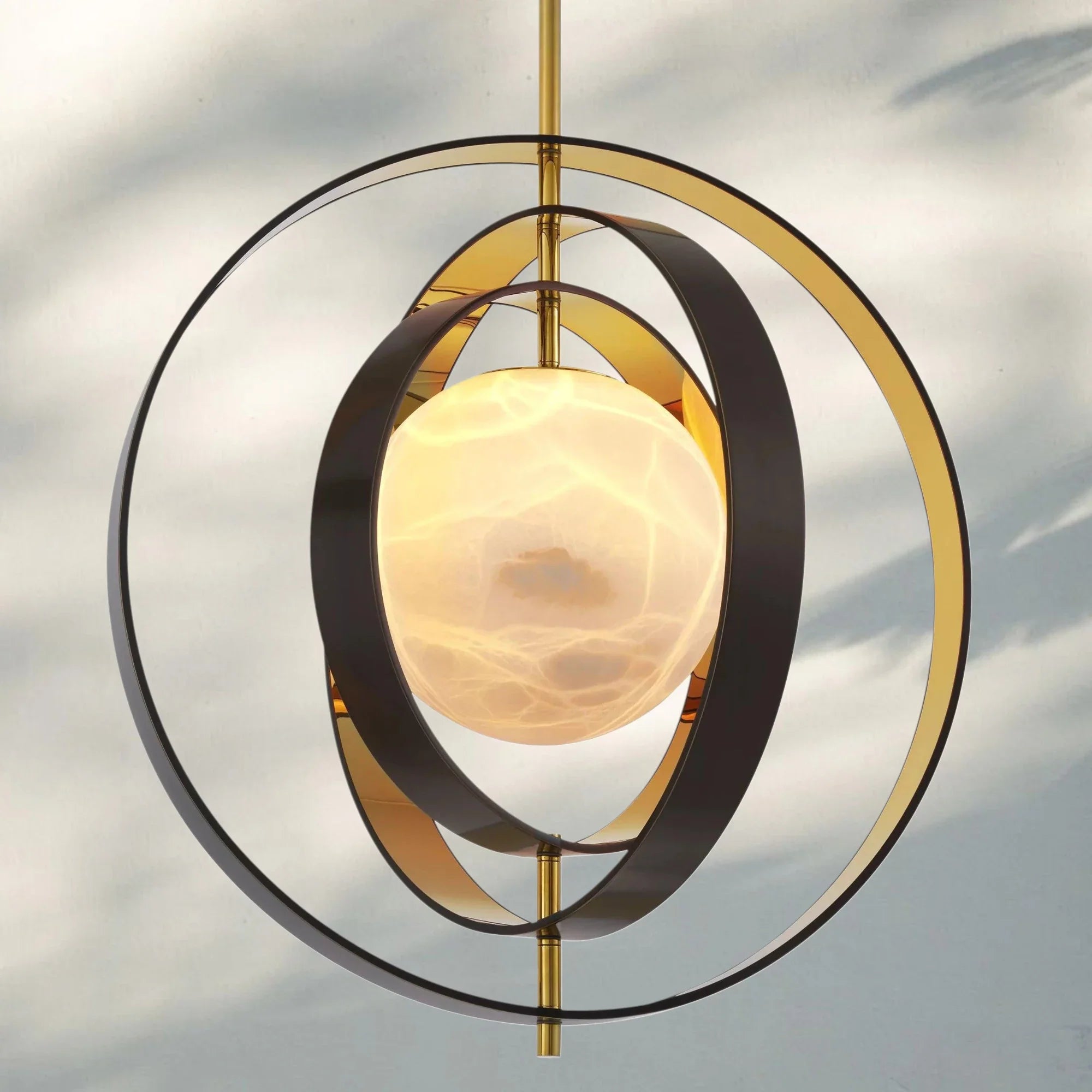 Pearl Alabaster Modern Round Chandelier-winglightingus