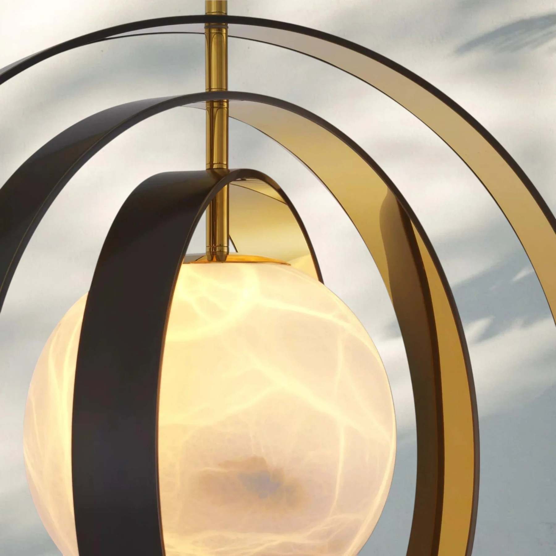 Pearl Alabaster Modern Round Chandelier-winglightingus