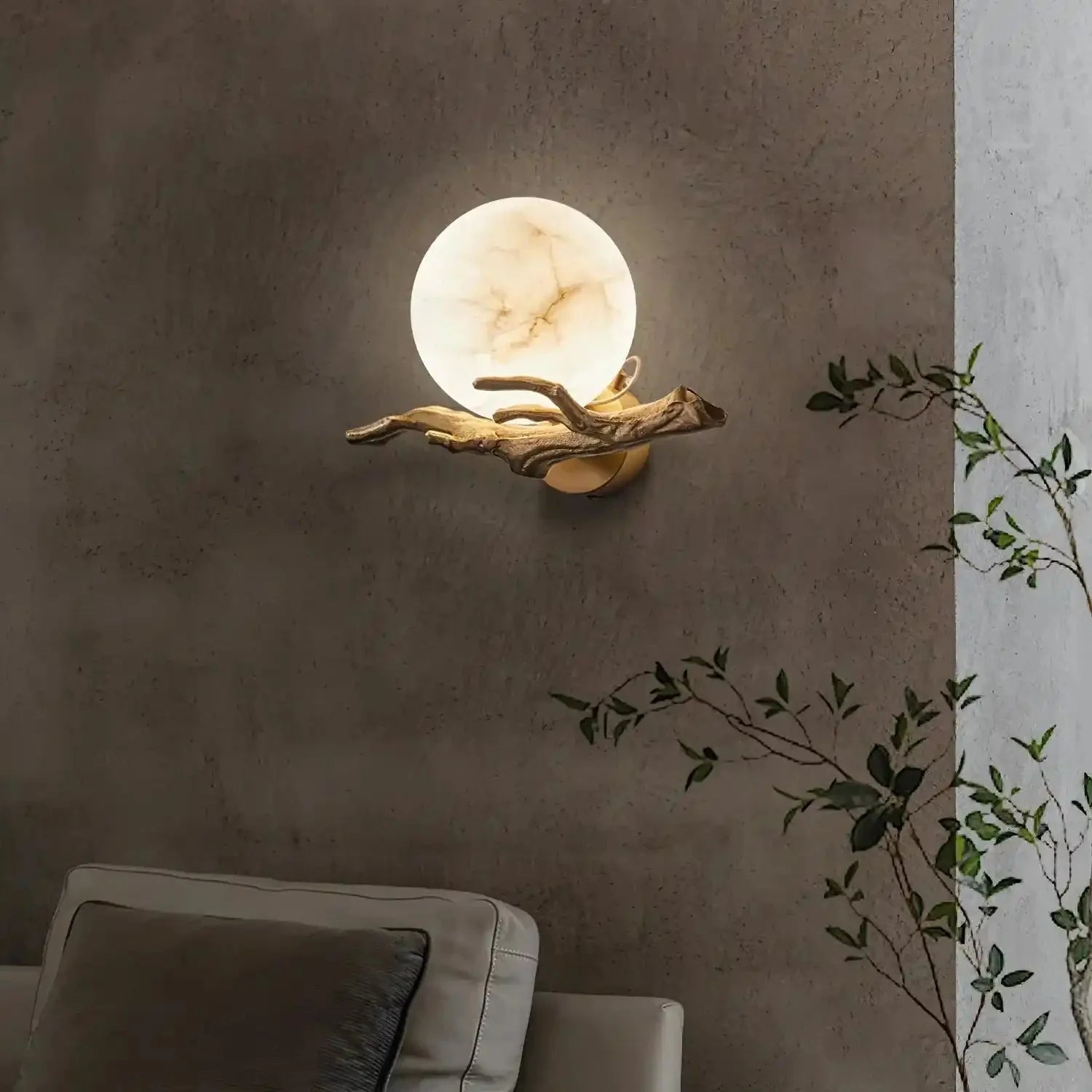 Retro Twigs Alabaster Wall Lamp - winglightingus