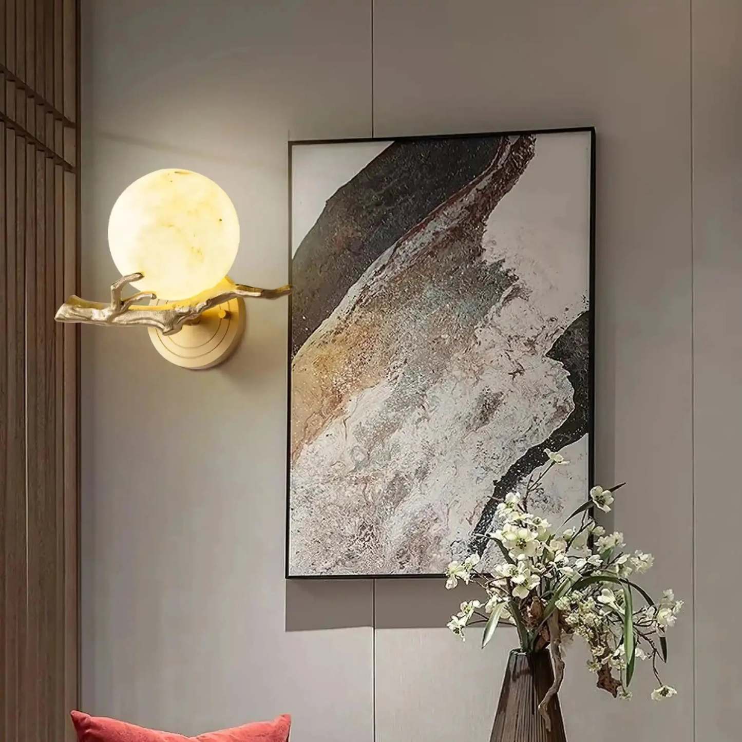 Retro Twigs Alabaster Wall Lamp - winglightingus