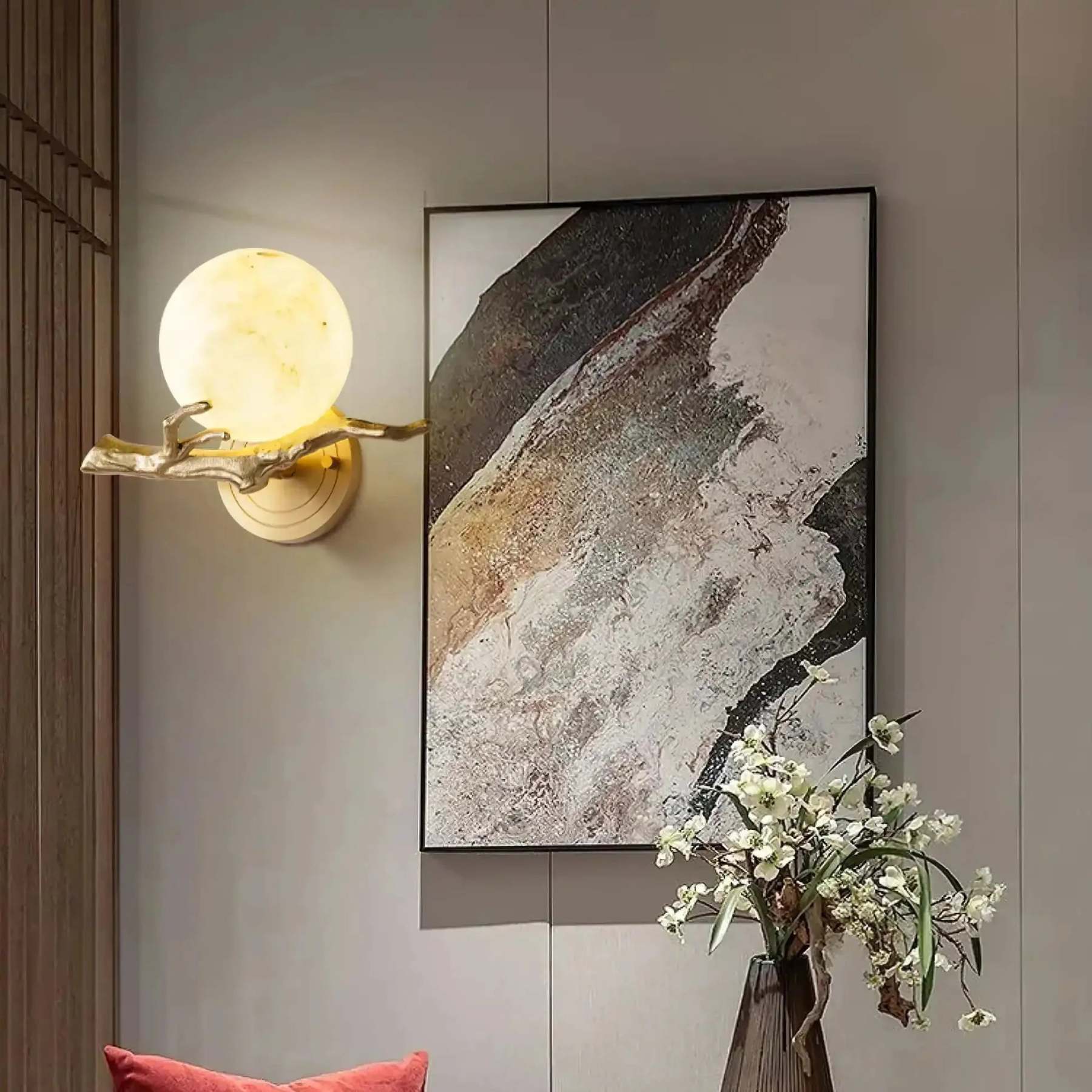 Retro Twigs Alabaster Wall Lamp - winglightingus