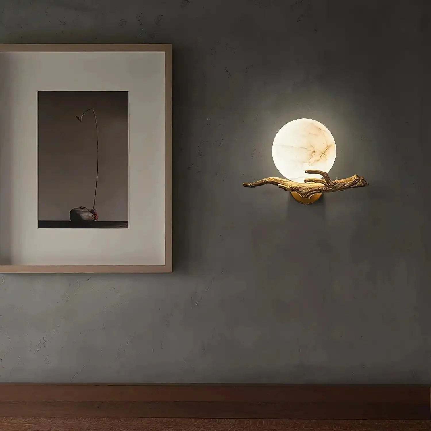 Retro Twigs Alabaster Wall Lamp - winglightingus