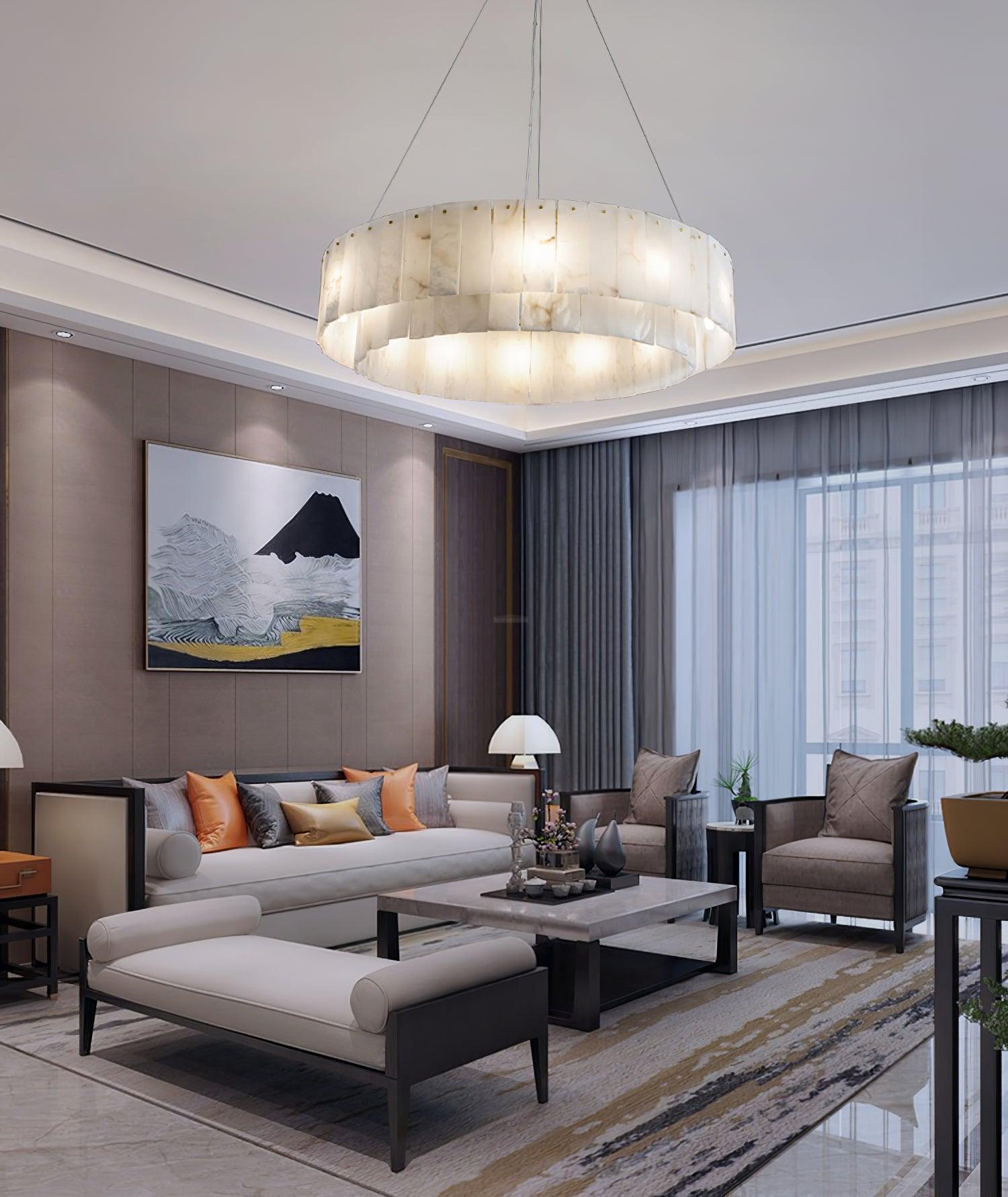 Rock Alabaster Chandelier 23.6" 31.4"-winglightingus