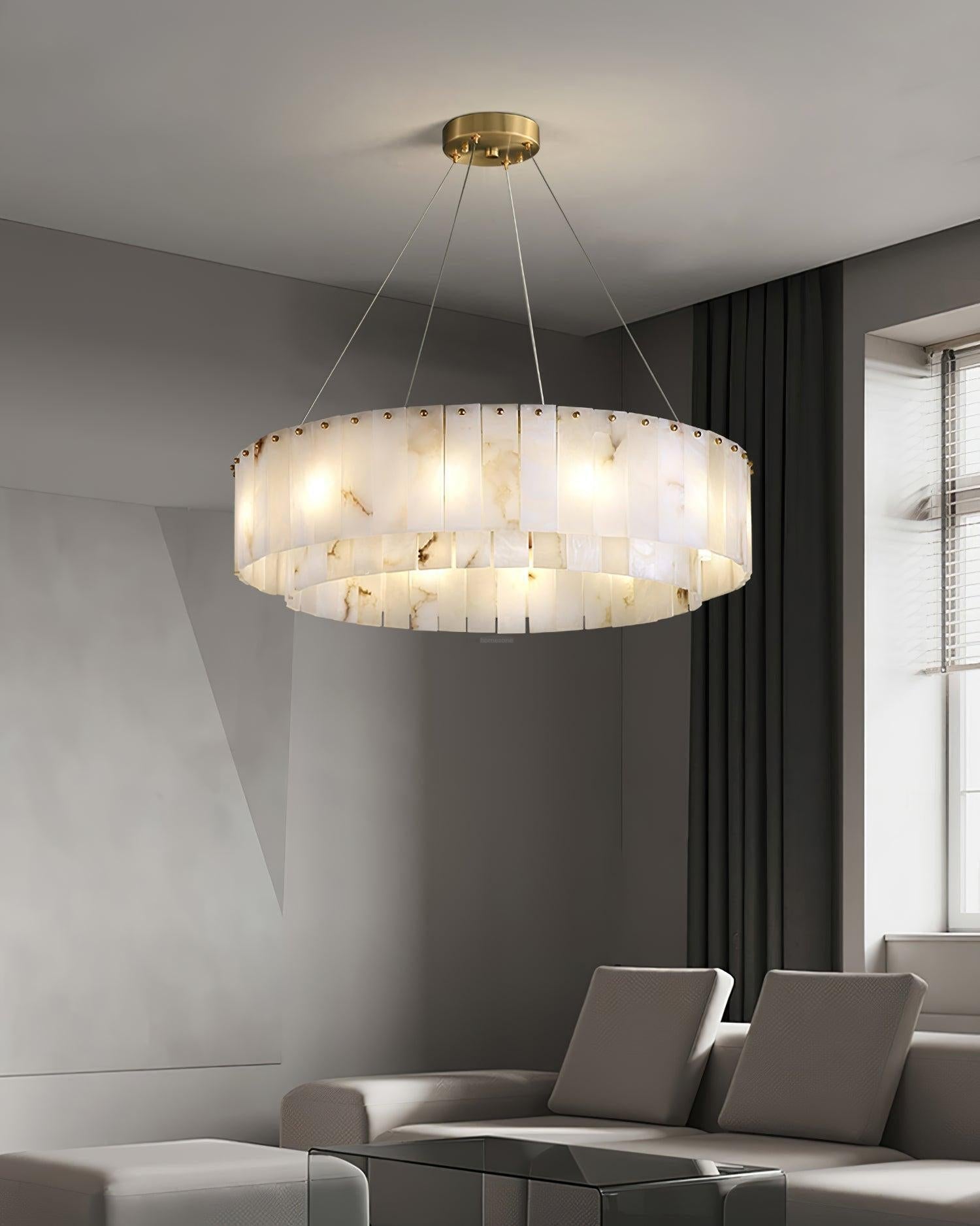 Rock Alabaster Chandelier 23.6" 31.4"-winglightingus