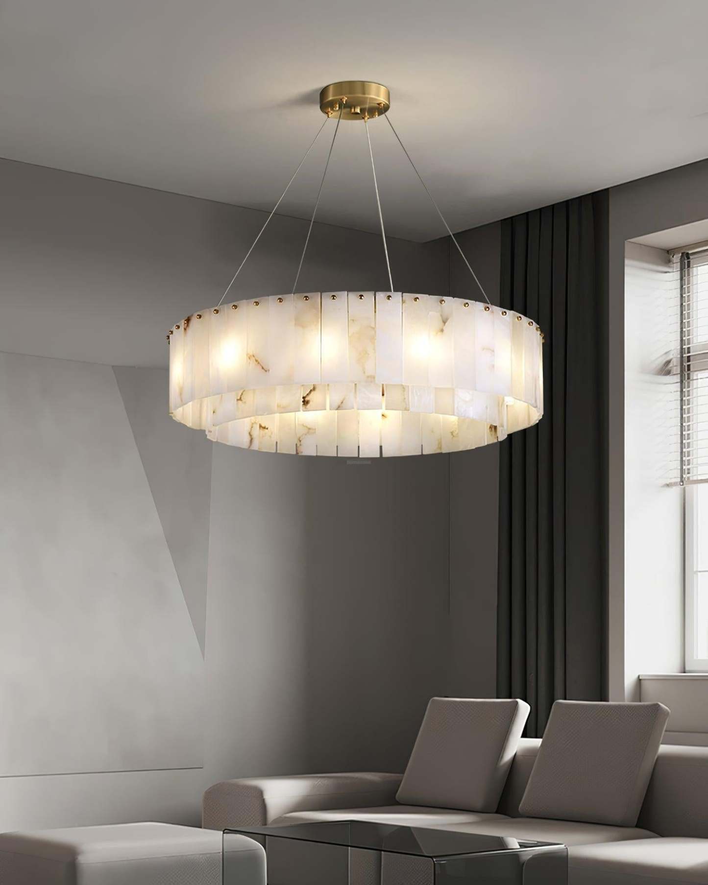 Rock Alabaster Chandelier 23.6" 31.4"-winglightingus