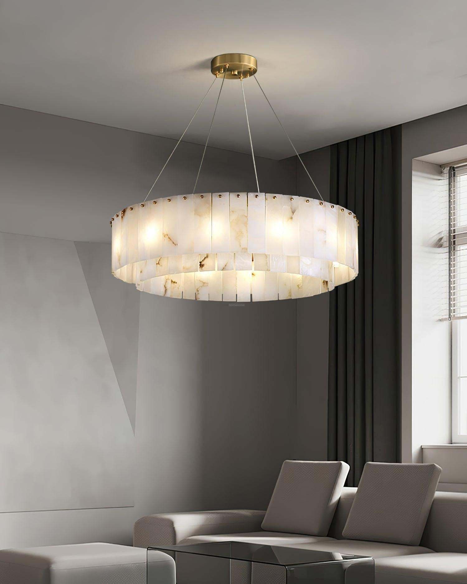 Rock Alabaster Chandelier 23.6" 31.4"-winglightingus