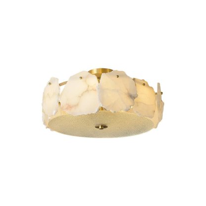 Valeria Alabaster Ceiling Lamp - ∅ 17.7″ x H 7.9″Copper & Whitewinglightingus