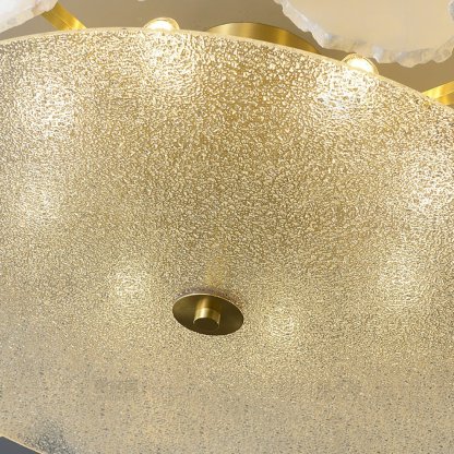 Valeria Alabaster Ceiling Lamp - ∅ 17.7″ x H 7.9″Copper & Whitewinglightingus