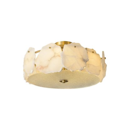 Valeria Alabaster Ceiling Lamp - ∅ 17.7″ x H 7.9″Copper & Whitewinglightingus