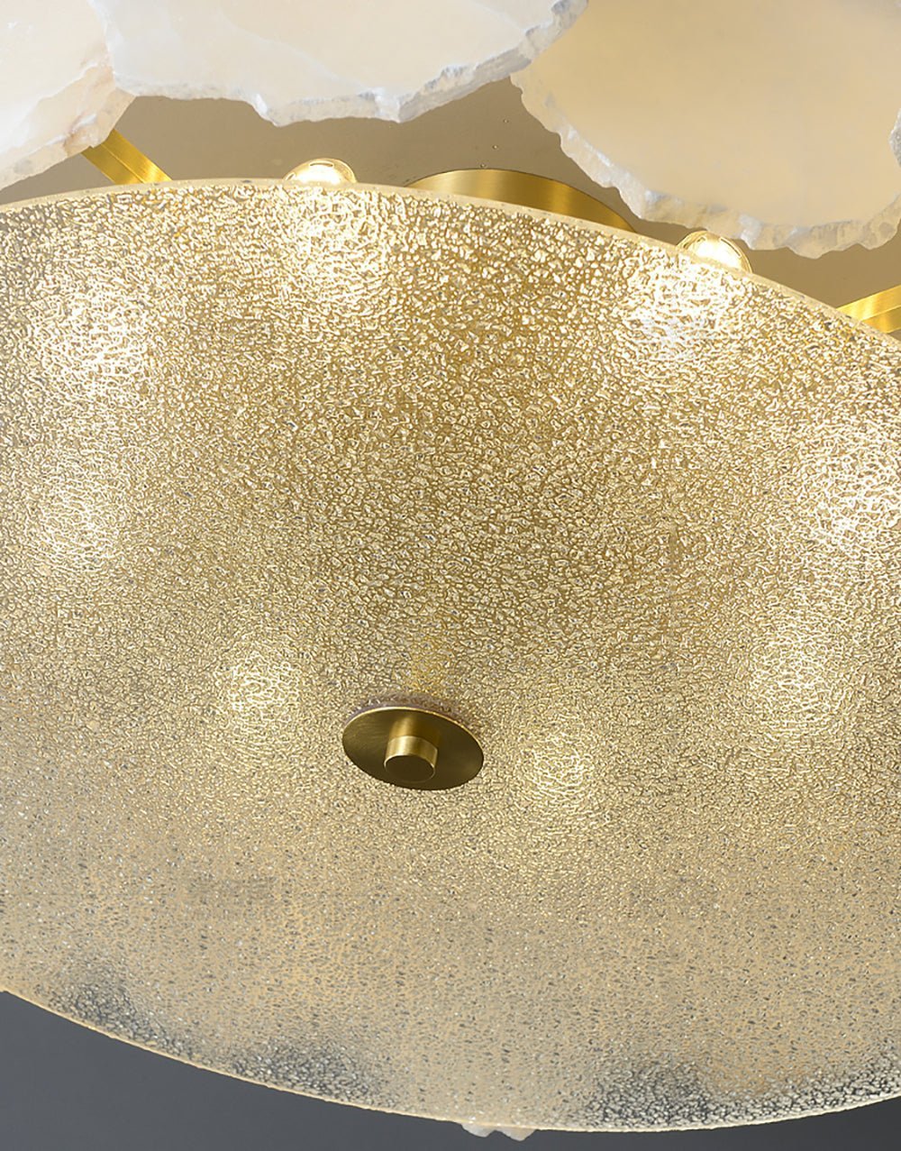 Valeria Alabaster Ceiling Lamp - ∅ 17.7″ x H 7.9″Copper & Whitewinglightingus