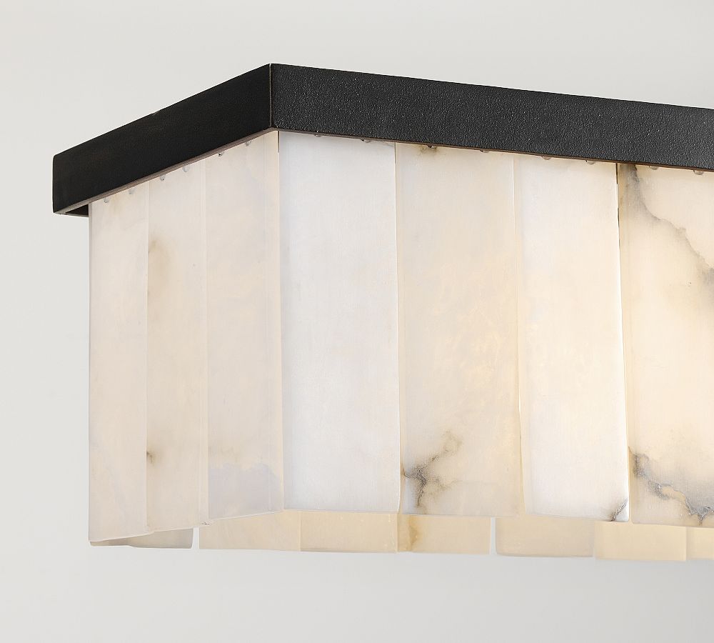 Windham Alabaster Linear Chandelier (49") - Bronzewinglightingus
