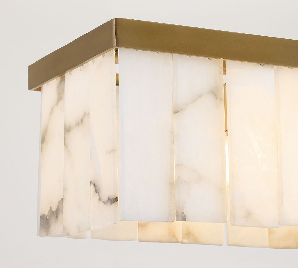 Windham Alabaster Linear Chandelier (49") - Bronzewinglightingus