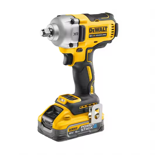 18V XR Brushless 1/2" Hog Ring Anvil Impact Wrench 2x5Ah Powerstack Batteries