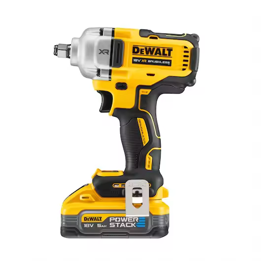 18V XR Brushless 1/2" Hog Ring Anvil Impact Wrench 2x5Ah Powerstack Batteries