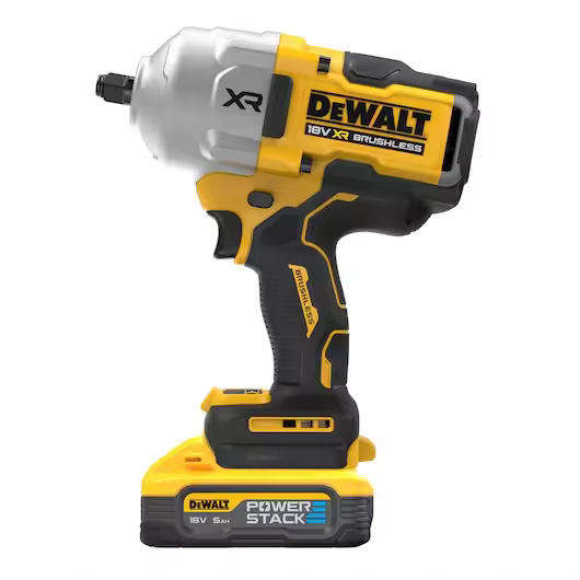 18V XR Brushless 1/2" High Torque Impact Wrench - 2 X POWERSTACK 5AH