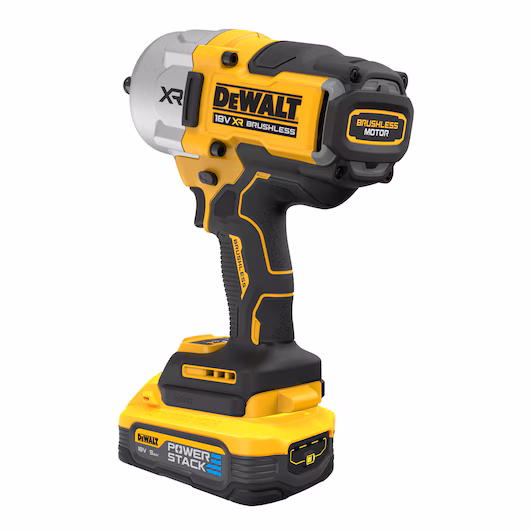 18V XR Brushless 1/2" High Torque Impact Wrench - 2 X POWERSTACK 5AH