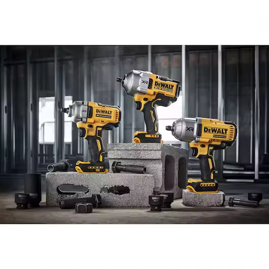 18V XR Brushless 1/2" High Torque Impact Wrench - 2 X POWERSTACK 5AH