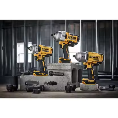 18V XR Brushless 1/2" High Torque Impact Wrench - 2 X POWERSTACK 5AH