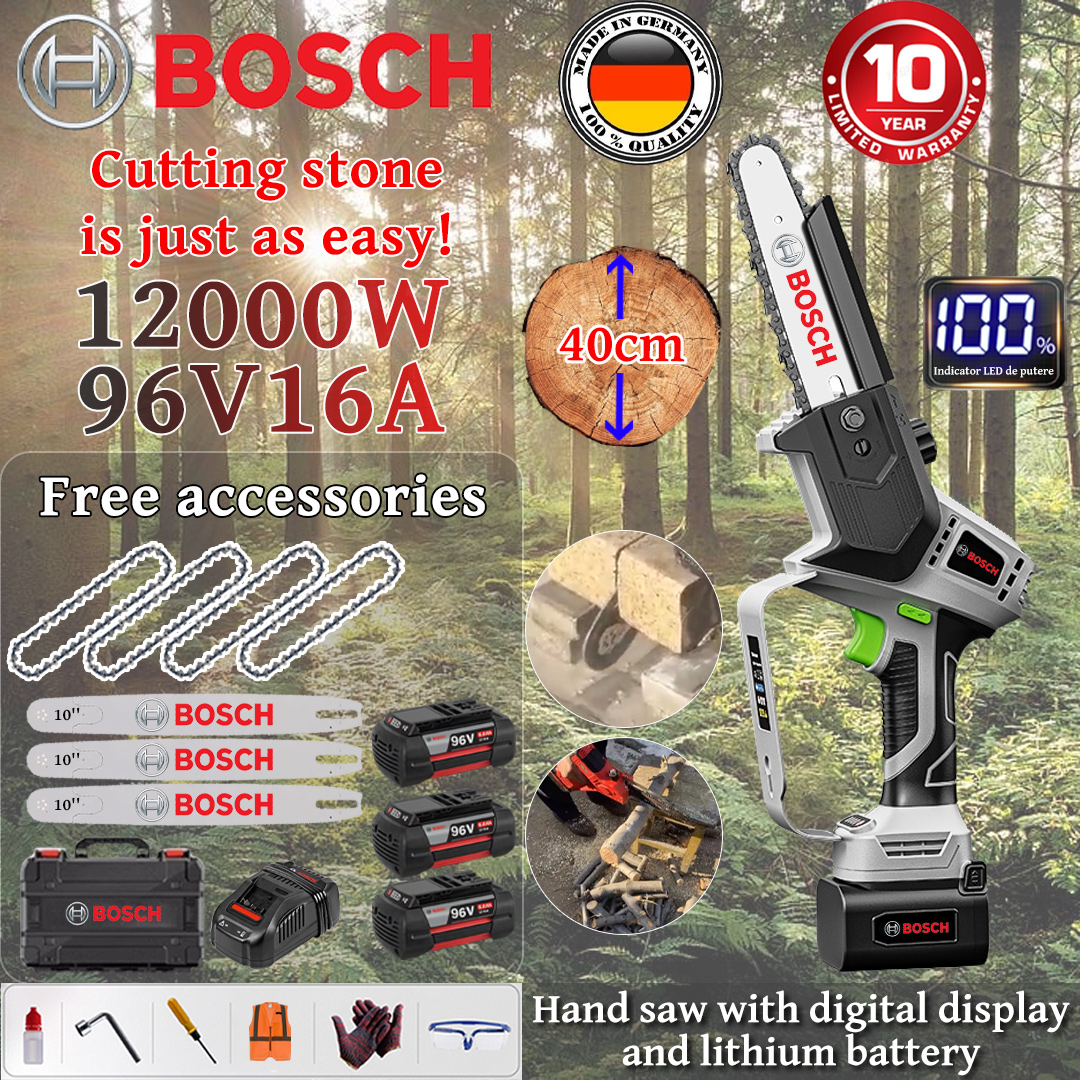 Bosch 12000W 96V chainsaw with lithium battery Powerful brushless saw
