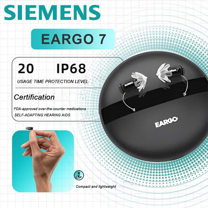 [Genuine Original] Siemens EARGO 7 OTC Hearing Aid: Nearly Invisible, Rechargeable, Adaptive CIC