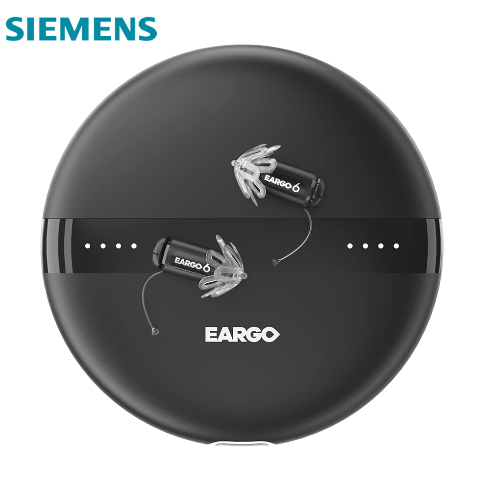 Siemens EARGO 7 OTC hearing aid - virtually invisible, rechargeable, adaptive CIC, FDA approved