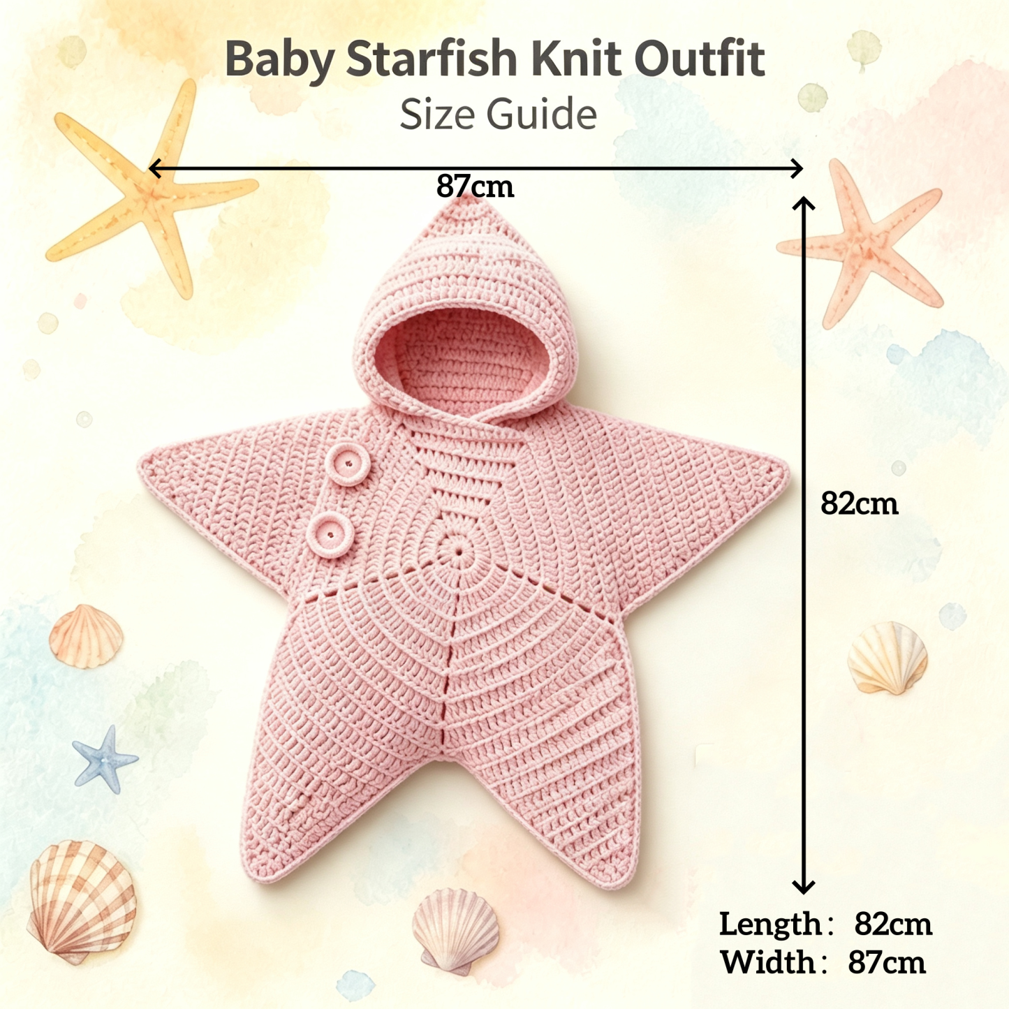 Baby Starfish Sleep Sack – DIY Crochet Kit or Handmade Newborn Star Cocoon, Cozy Baby Photography Prop
