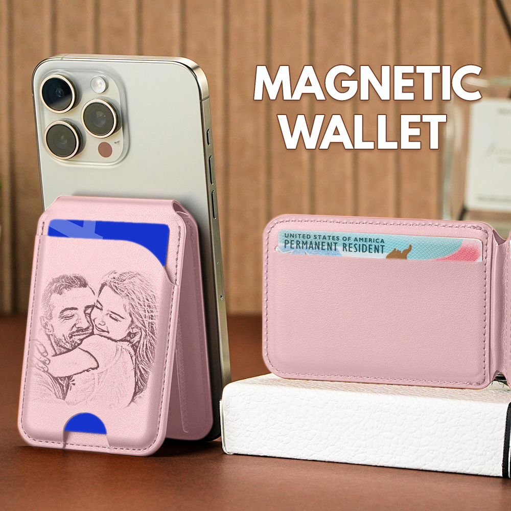 New Rotating Magnetic Wallet Stand – Multi-Card Holder with Secure Snap-On Design