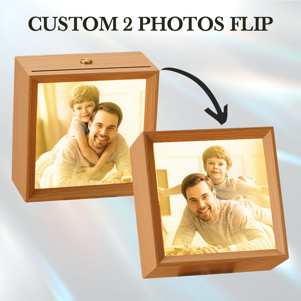 Custom Lenticular Photo Lamp 2 in 1 Frame Father's Day Gifts