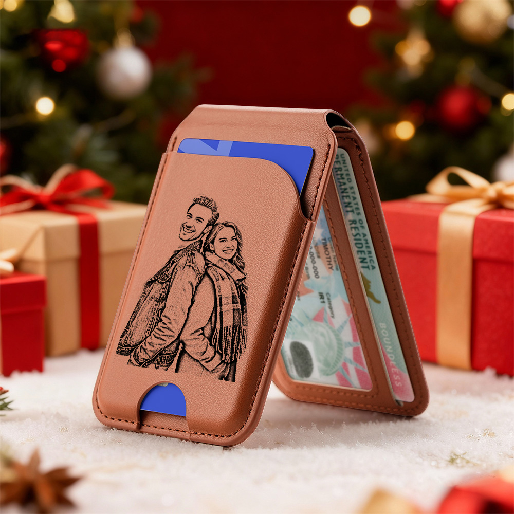 Personalized RFID Wallet for Dad – Magnetic Snap, Engraved Gift for Him Christmas Gifts