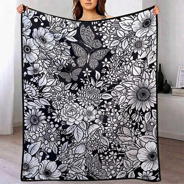 DIY Drawing Blanket (Optional 24-Color Marker Set) Create Your Art Blanket Washable Keepsake Blanket for Kids & Adults