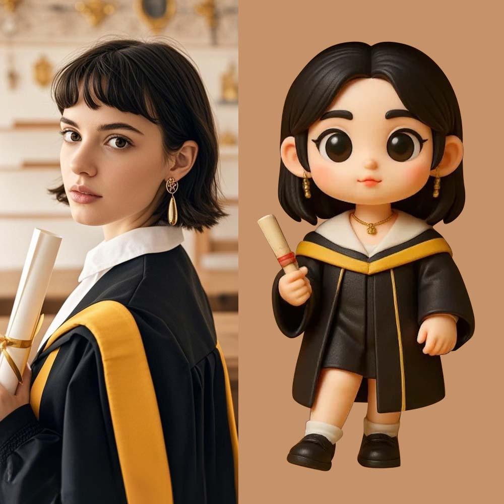 Custom Action Figure Personalised Character Figurine from Ai Photo 3D Printed Graduation Gifts