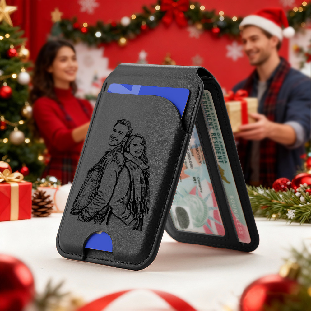 Personalized RFID Wallet for Dad – Magnetic Snap, Engraved Gift for Him Christmas Gifts