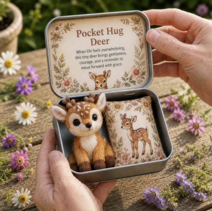 Personalized Pocket Hug Mini Plush Animal Gift Box with Name, Comfort Keepsake Tin with Cute Stuffed Animal, Heartfelt Gift for Family&Friends - 
