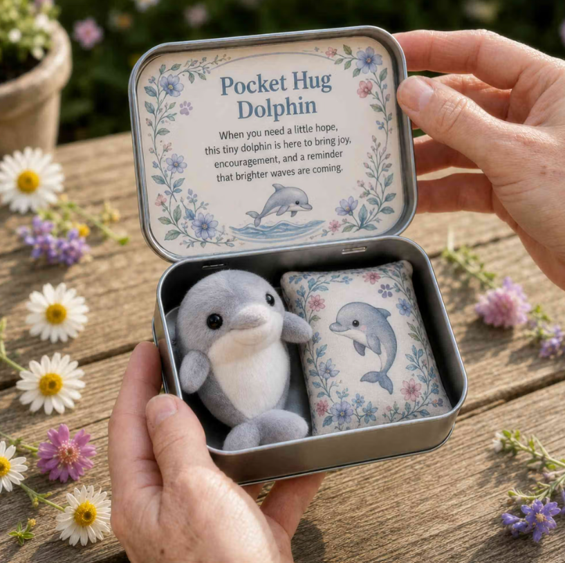 Personalized Pocket Hug Mini Plush Animal Gift Box with Name, Comfort Keepsake Tin with Cute Stuffed Animal, Heartfelt Gift for Family&Friends - 