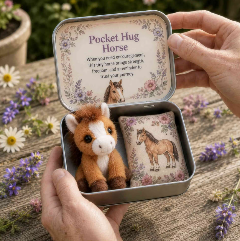 Personalized Pocket Hug Mini Plush Animal Gift Box with Name, Comfort Keepsake Tin with Cute Stuffed Animal, Heartfelt Gift for Family&Friends - 