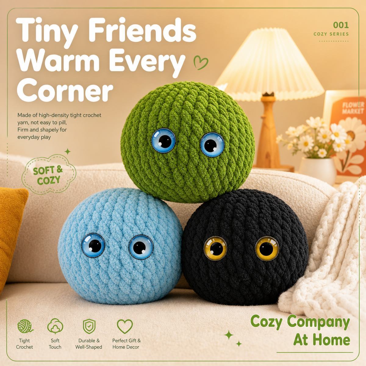 Crochet Bubble Squishy Ball – Soft Handwoven Fidget Toy with Slow-Rising Bubble Pop, Cute Sensory Stress Relief Toy Hand-knitted