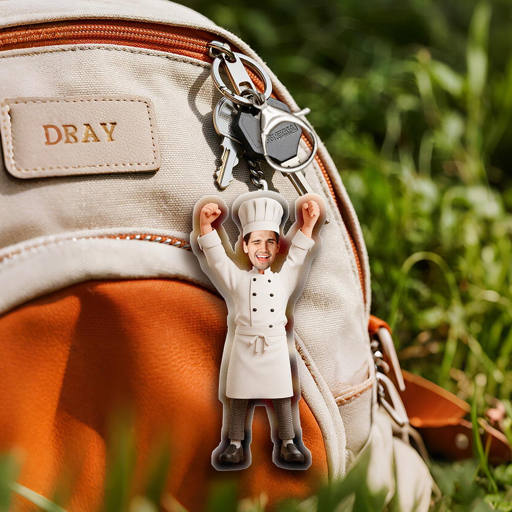 Custom Face Photo Twistable Mini Me Keychain/Doll Gift For Doctor -