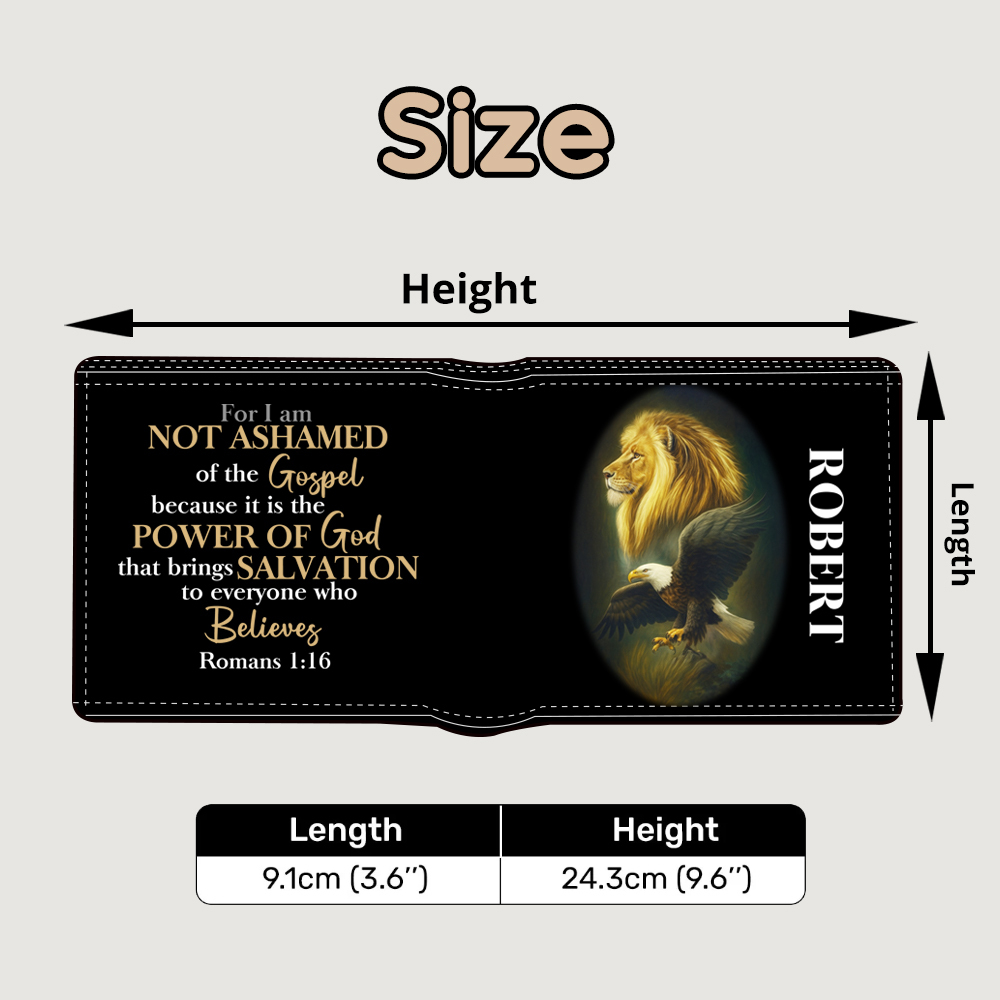 Not Ashamed Of The Gospel Personalized Name Folded Wallet For Men