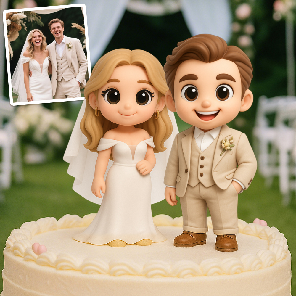 Personalized 3D Action Figure Bride & Groom 3D Statue – Forever Immortalize Your Love Story