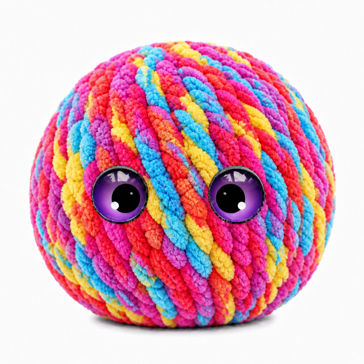 Crochet Bubble Squishy Ball – Soft Handwoven Fidget Toy with Slow-Rising Bubble Pop, Cute Sensory Stress Relief Toy
