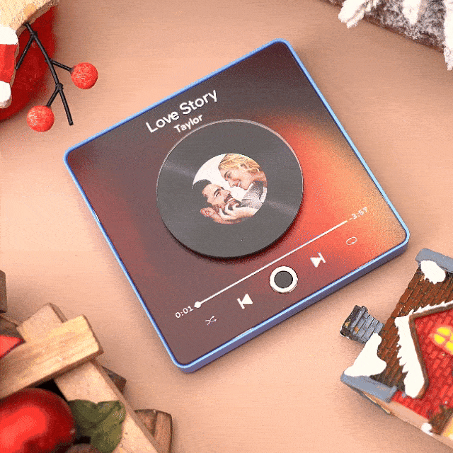 Music Fridge Magnet Personalized Rotatable Photo Album Fridge Magnet Music Wall Photo Sticker Music Movement That Can Be Played Without Cell Phone