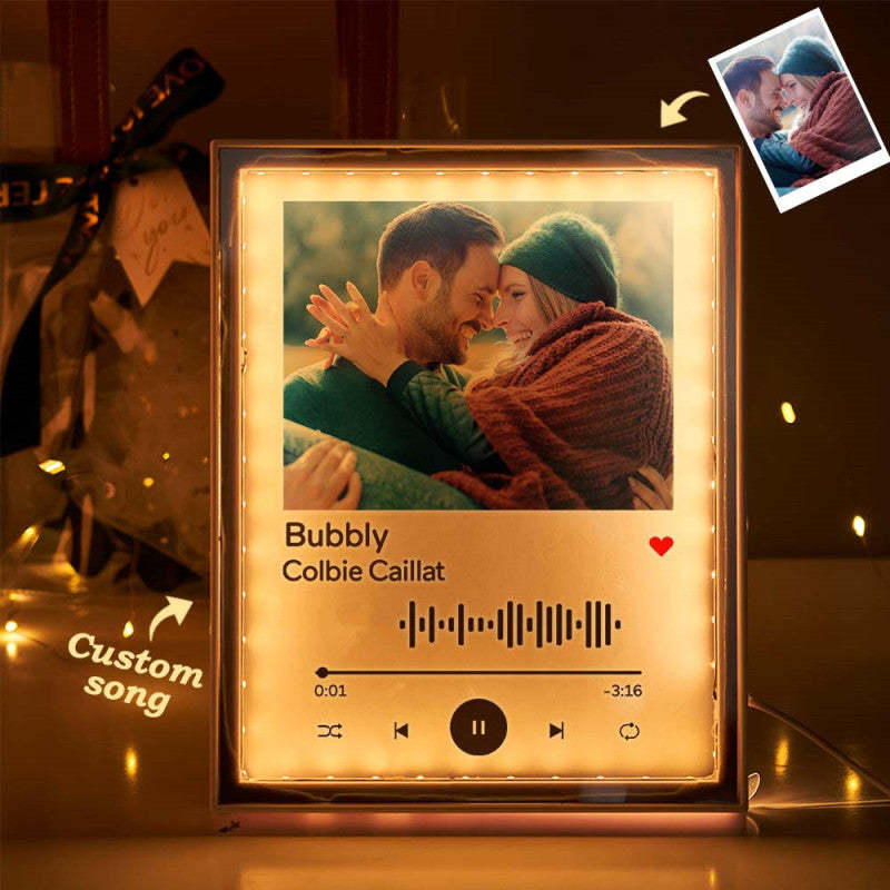 Custom Music Code Night Light Gift For Mom Mirror Music Lamp